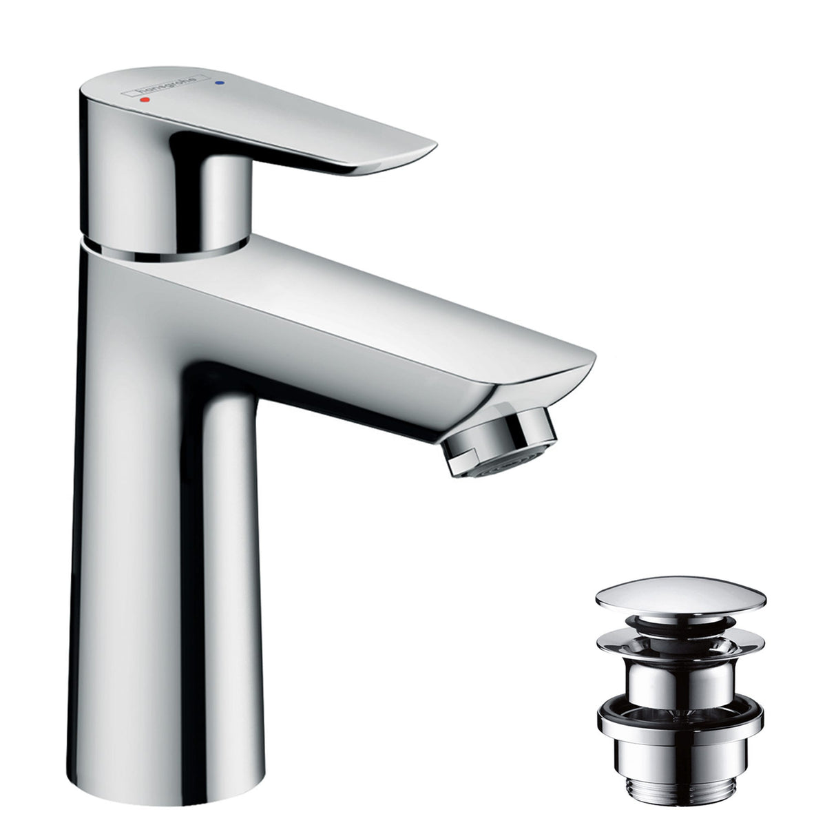 hansgrohe Talis E Einhebel-Waschtischmischer 110 mit Push-Open Ablaufgarnitur, Chrom