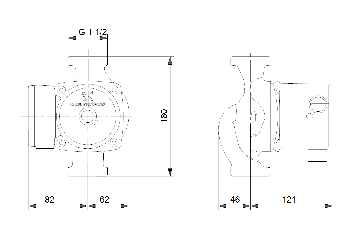 GRUNDFOS Zirkulationspumpe 1x230V