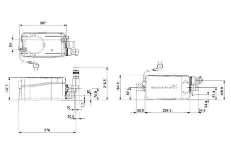 Kleinhebeanlage Sololift2 D-2 0,2kW 230V 376x165x217mmGRUNDFOS