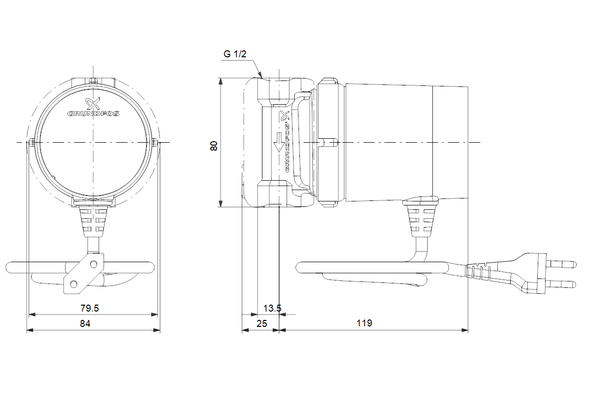 Zirkulationspumpe COMFORT 15-14 B DACHGRUNDFOS