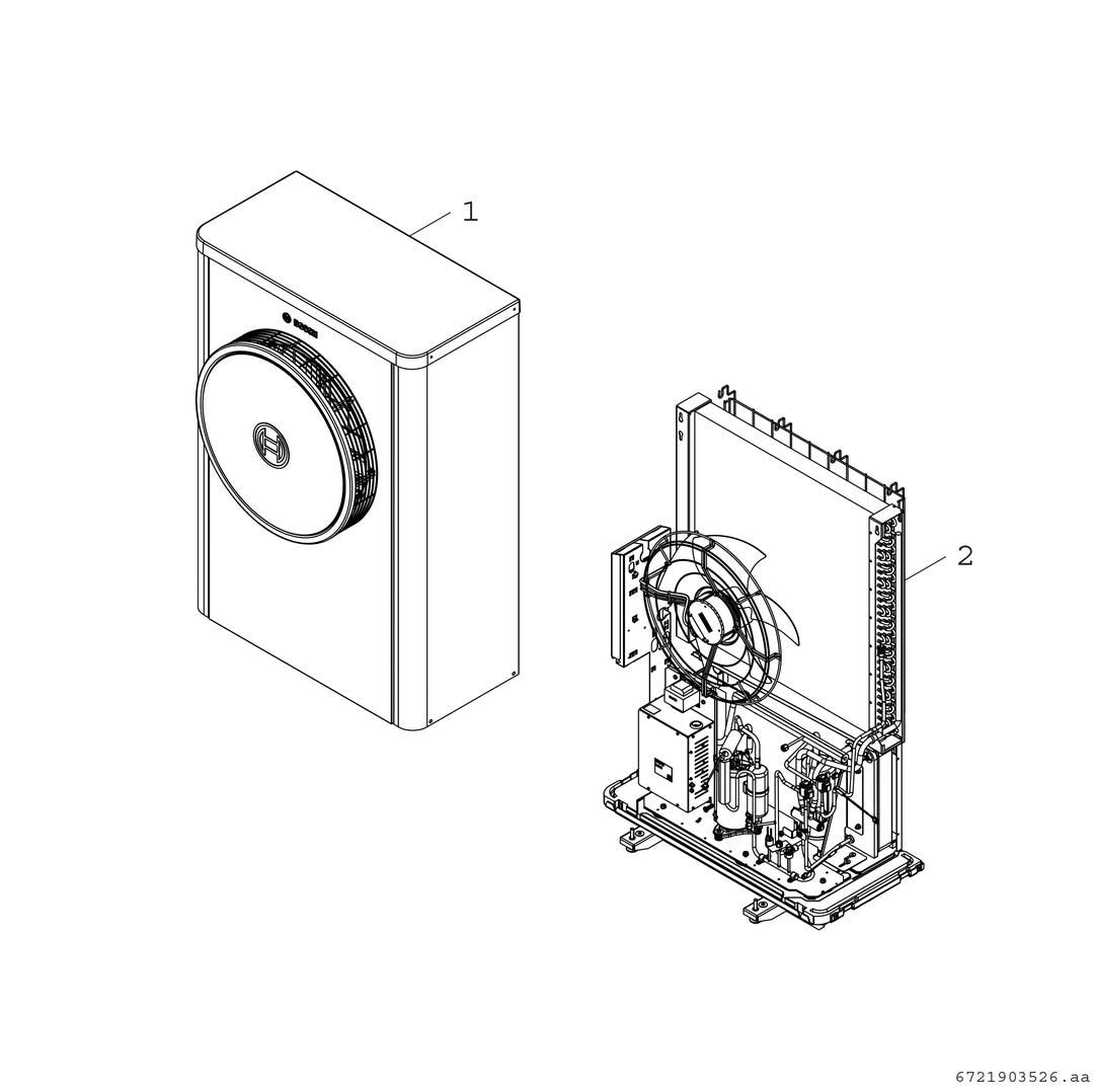 Luftwärmepumpe CS7400i AW 7 OR-S Außeneinheit Monoblock-WP, 1380x940x600