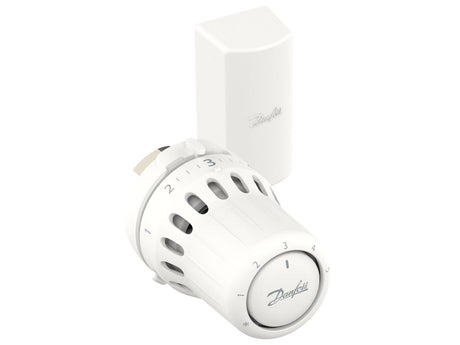 Danfoss Thermostatkopf React M30x1,5, flüssigkeitsgefülltes Wellrohrelement, eingebauter Fühler, zertifiziert gemäß EN 215, Regelgenauigkeit CA 0,2 K, Temperaturbereich 8-28C