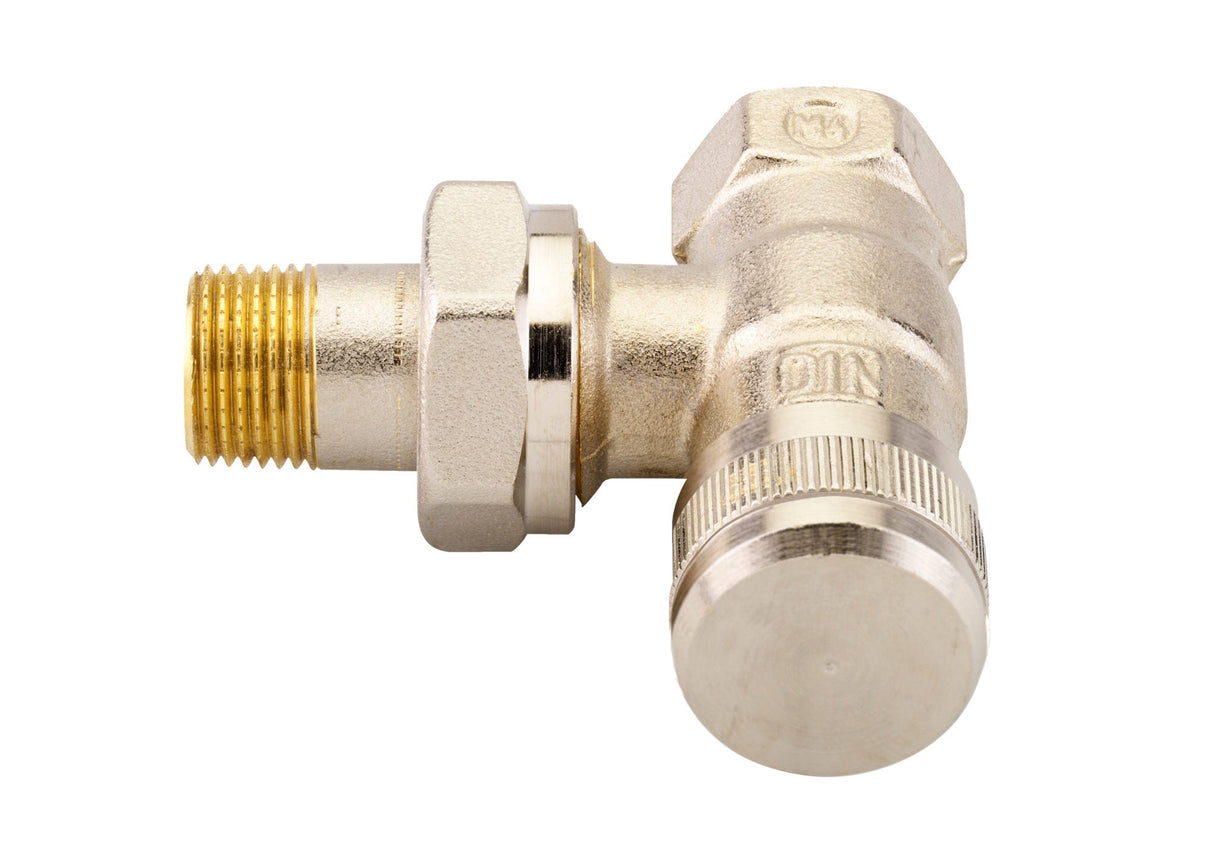 Danfoss Rücklaufverschraubung RLV 10, vernickelt, Heizkörperverschluss aus MS 58, absperrbar und regulierbar