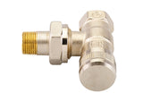 Danfoss Rücklaufverschraubung RLV 10, vernickelt, Heizkörperverschluss aus MS 58, absperrbar und regulierbar