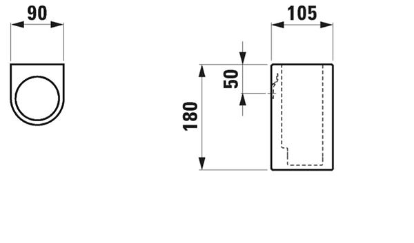 LAUFEN Bürstenganitur wandhängend UNIVERSAL inklusive Bürste 90x105 weiß