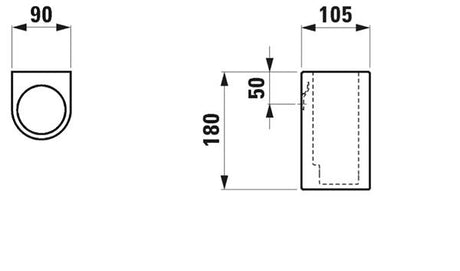 LAUFEN Bürstenganitur wandhängend UNIVERSAL inklusive Bürste 90x105 weiß