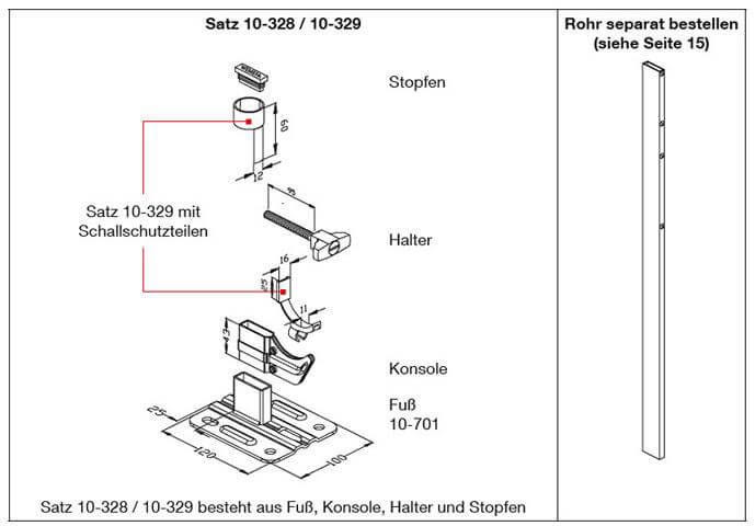 Standkonsolen Standfix ohne Schallschutz