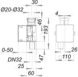 DALLMER Wandeinbau-Kondensat-Siphon 138, DN 32