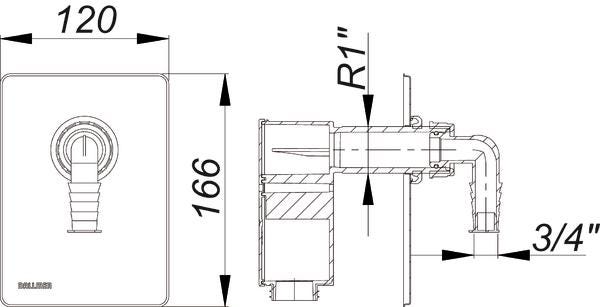 DALLMER Anschlussset Waschgeräte-Siphon 400 Vario