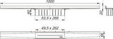 DALLMER Duschrinne CeraWall Pure aus Edelstahl 1.4301, 20 x 66 mm, Belastungsklasse K 3 (300 kg)