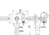 DALLMER Wandeinbau-Waschgeräte-Siphon 406, DN 40/DN 50
