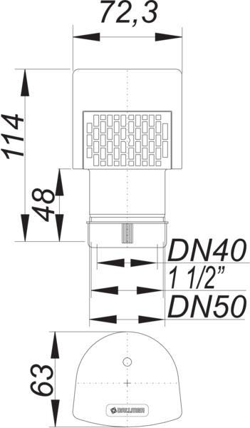 DALLMER Rohrbelüfter DallVent Mini, DN 40/DN 50, 1 1/2"