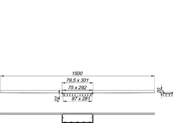 DALLMER Duschrinne CeraWall Connect Edelstahl matt, 800 - 1500 mm