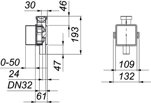 DALLMER Wandeinbau-Kondensat-Siphon 138, DN 32
