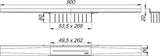 DALLMER Duschrinne CeraWall Pure aus Edelstahl 1.4301, 20 x 66 mm, Belastungsklasse K 3 (300 kg)