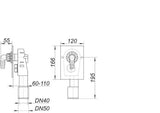 DALLMER Wandeinbau-Waschgeräte-Siphon HL 400, DN 40/DN 50
