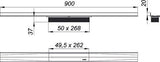 DALLMER Duschrinne CeraWall Pure aus Edelstahl 1.4301, 20 x 66 mm, Belastungsklasse K 3 (300 kg)