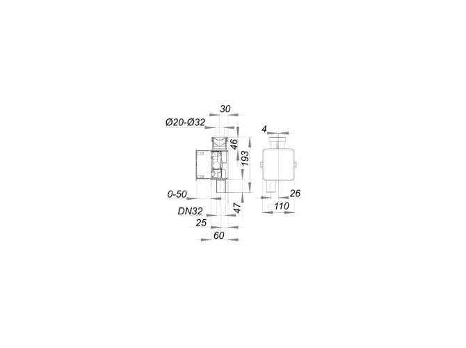 DALLMER Wandeinbau-Kondensat-Siphon 138, DN 32