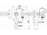 DALLMER Wandeinbau-Waschgeräte-Siphon 406, DN 40/DN 50