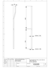 Spülkastenrohr mit 90 Grad Bogen KS weiß 32 mm Länge 1750 mm / 65 mm gekröpft