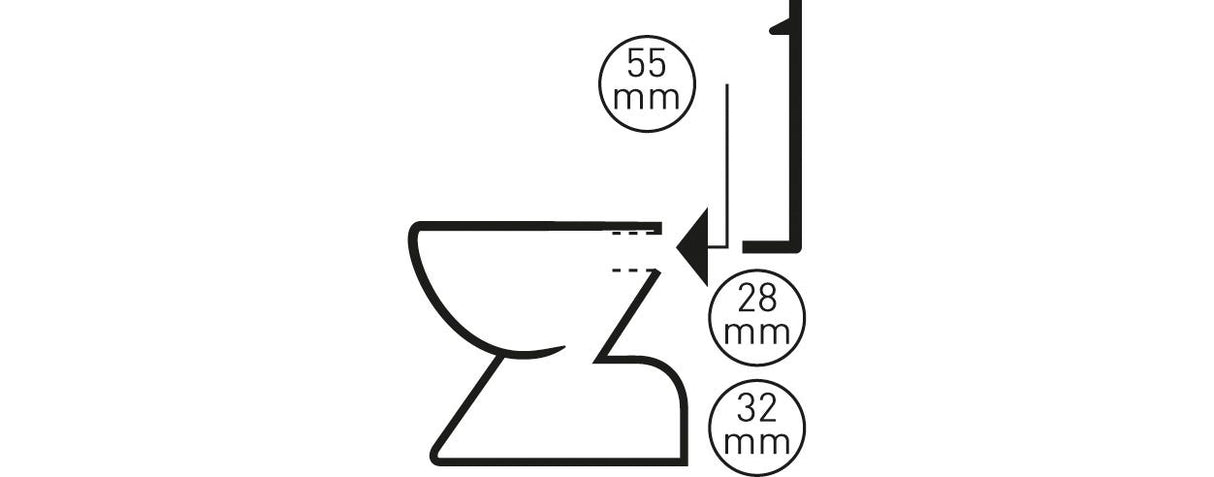 Stedo Euro-Gummiverbinder schwarz für WC Spülrohrverbinder