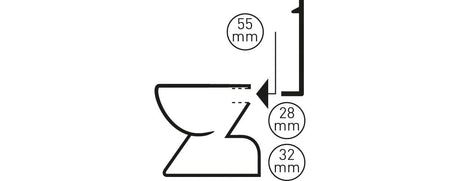 Stedo Euro-Gummiverbinder schwarz für WC Spülrohrverbinder