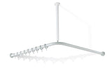 HEWI Vorhangstange der Serie 801, Polyamid, Achsmaß 1183 x 1183 mm, kürzbar, Deckenabhängung erforderlich, D: 33 mm, mit 24 Vorhangringen, in HEWI Farbe 99 (Reinweiß)