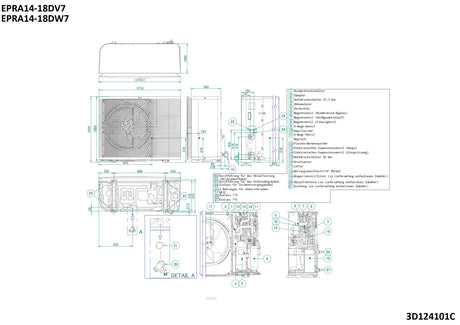 Luft-Wasser-Wärmepumpen-Außengerät in Monoblock-Ausführung DAIKIN Altherma 3 H HT, Heizen und Kühlen, 3-phasig/400 V