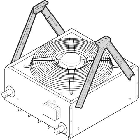 Kampmann Universal-2-Punkt-Konsolen, HxBxL 584 mm x 110 mm x 510 mm, nur Umluft, Baugröße 4 - 7