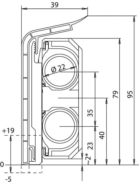 HZ-Schelle 2250 höhenverstellbar, 22 mm Befestigung unter Rohr SLF/Plus SLT SLL