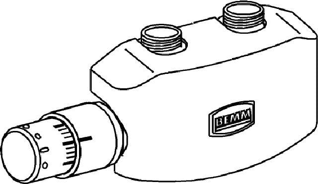 BEMM M-Ventil Softline mit Thermostat Puro, Weiß/Weiß, geeignet für Heizung