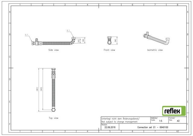 Reflex Pumpendruckhaltung Variomat Anschlussset G 1' f.VS 1/VS 2-1 D= 480-740 mm