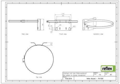 Reflex Wandhalterung mit Spannband für Reflex u. Refix 8-25