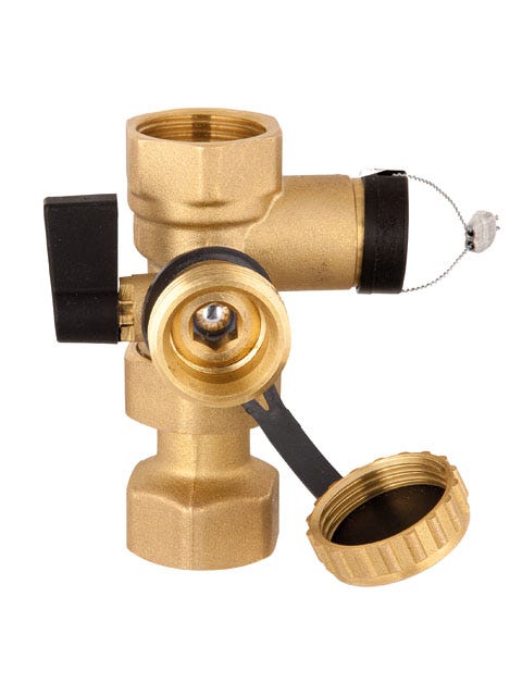 AFRISO Kappenventil G3/4 x G3/4 mit integriertem KFE-Hahn