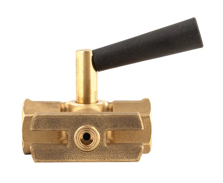 AFRISO Manometer-Absperrhahn Muffe x Muffe, Messing, PN16, Hebelbedienung