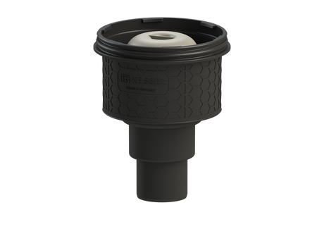 KESSEL Grundkörper Ecoguss, Stutzen, Entwässerung durch Punktablauf, Geruchsverschluss, Abdichtung Grundkörper durch Anschlussrand