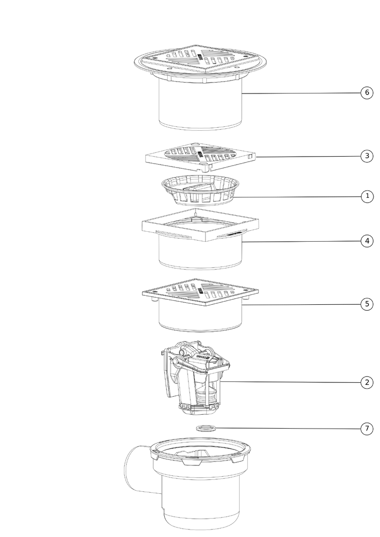 KESSEL Leichtflüssigkeitssperre, DN 100, Geruchsverschluss, Schlitzrost Kunststoff, Länge 320 mm