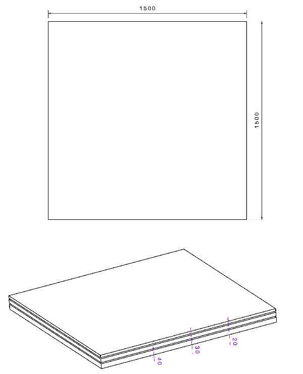 Poresta Duschsystem BF Unterbau 1500x1500x20/30/40 Set 7 o. Ablg.