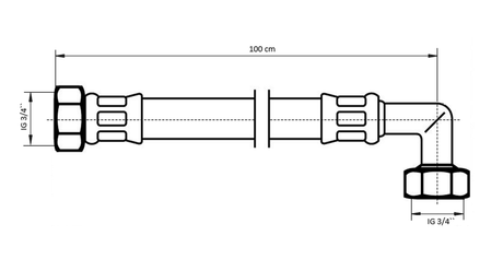 NEOPERL NEOFLEX Panzerschlauch DN13 IG x IG gebogen 3/4" x 3/4"