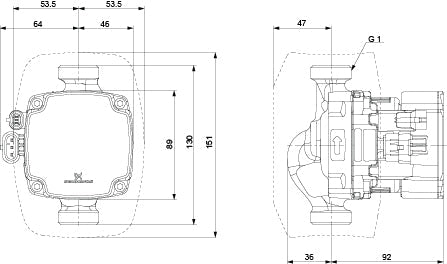 GRUNDFOS Hocheffizienz Umwälzpumpe ALPHA2 GO