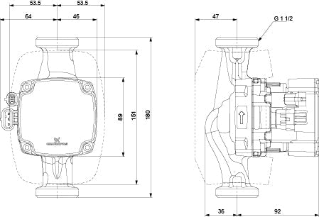 GRUNDFOS Hocheffizienz Umwälzpumpe ALPHA2 GO