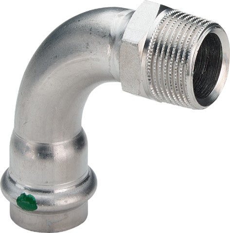 Viega Sanpress Inox-Übergangsbogen 90° mit AG SC-Contur Stahl nichtrostend, Modell 2314