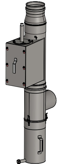 Anschlussset 113x130mm vertikal bestehend aus T-Stück (passendauf Kesselstützen)