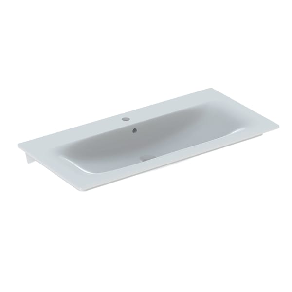 GE Renova Plan Möbelwaschtisch, 100x48cm m. Hl., m. Ül., weiß, KeraTect