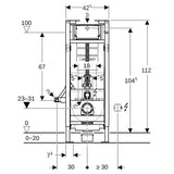 GE Duofix Element für WWC, 112 cm mit Sigma UP-SPK 12 cm, BF, höhe-verstlb