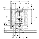 GE Duofix Element für WWC, 112 cm, mit Sigma UP-SPK 12cm, BF, Stütz/Haltegriffe