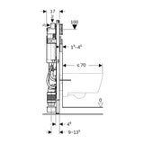 GE Duofix Element für WWC, 112 cm, mit Sigma UP-SPK 12cm, BF, Stütz/Haltegriffe
