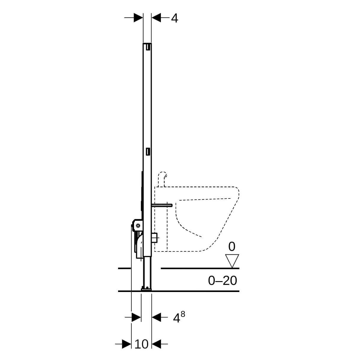 GE Duofix Element für Bidet 112 cm Universal