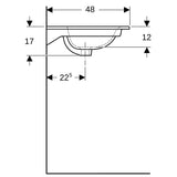 GE Renova Plan Möbelwaschtisch, 100x48cm m. Hl., m. Ül., weiß, KeraTect