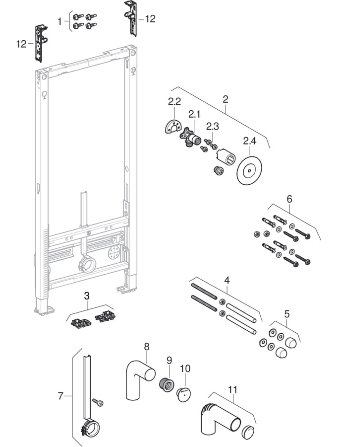 GE Duofix Element für Bidet 112 cm Universal